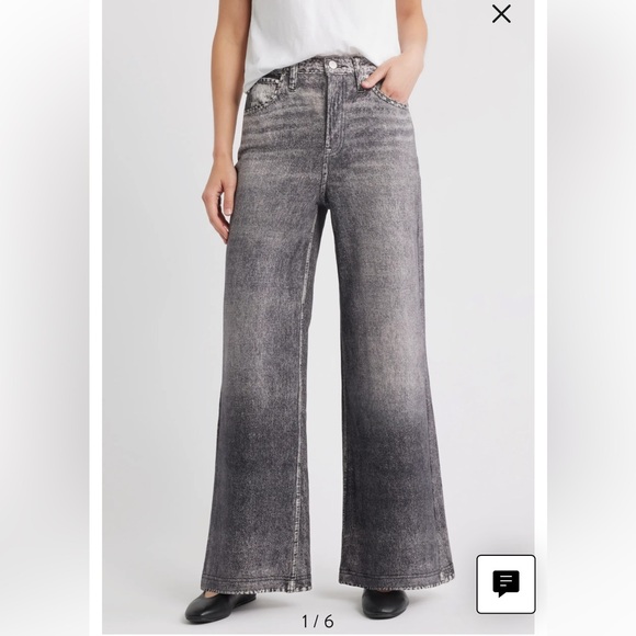 NWOT, City Blues Wide Leg Cotton Terry Knit Jeans, size 4 - Picture 2 of 6